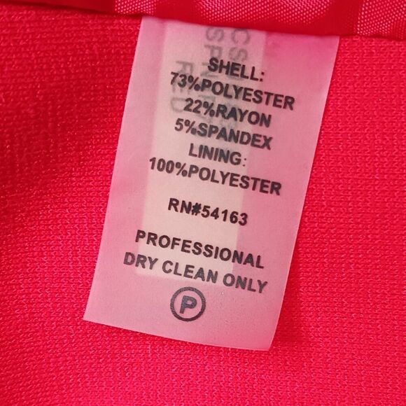 Calvin Klein Ruffle Suit Cardigan Women's size 14 Petite Bright Red Color - Picture 7 of 11